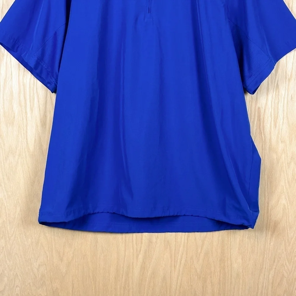 Adidas Blue Quarter Zip Short Sleeve Windbreaker Pullover